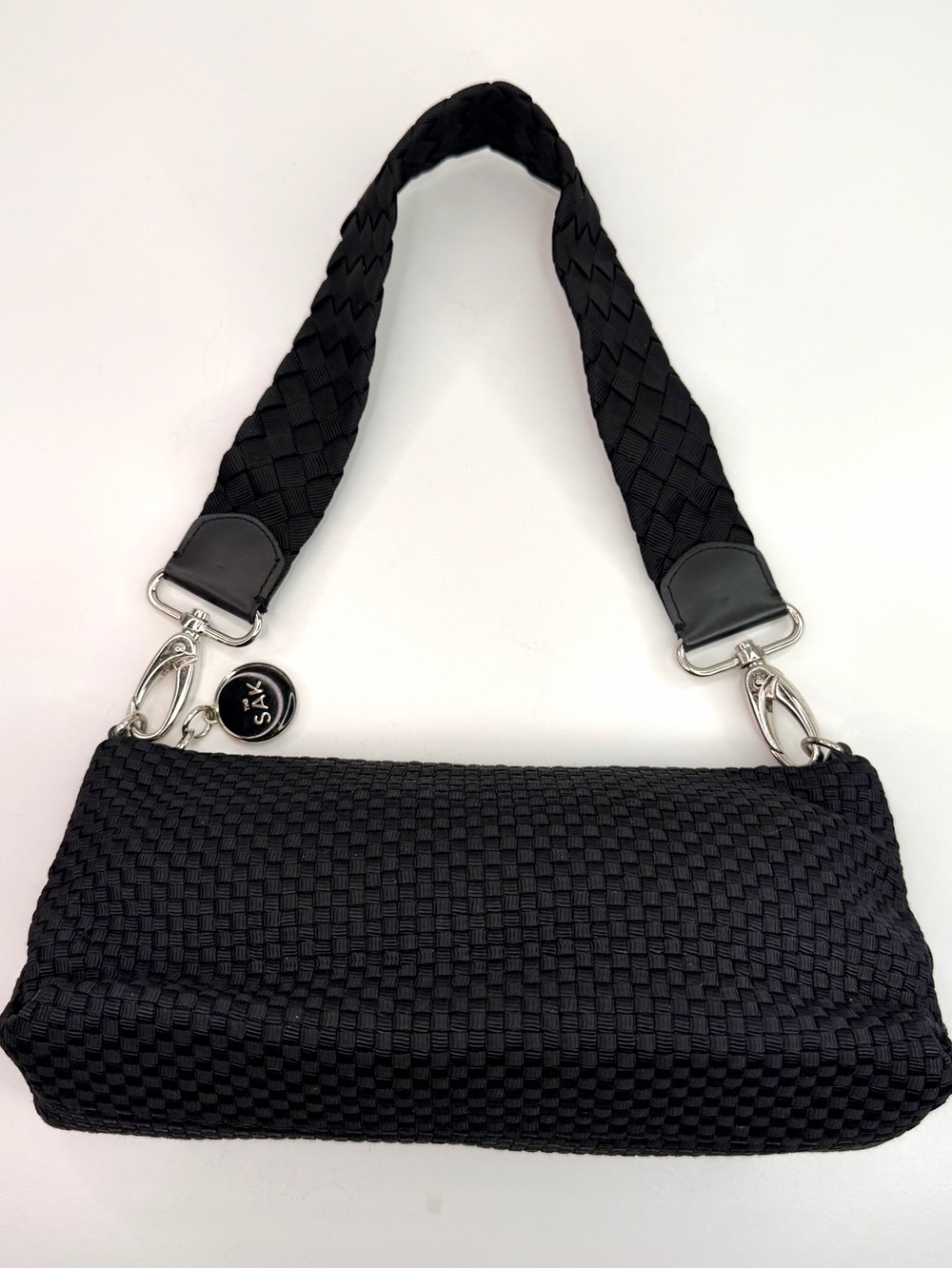 The Sak Black Woven Mini Shoulder Hand Bag